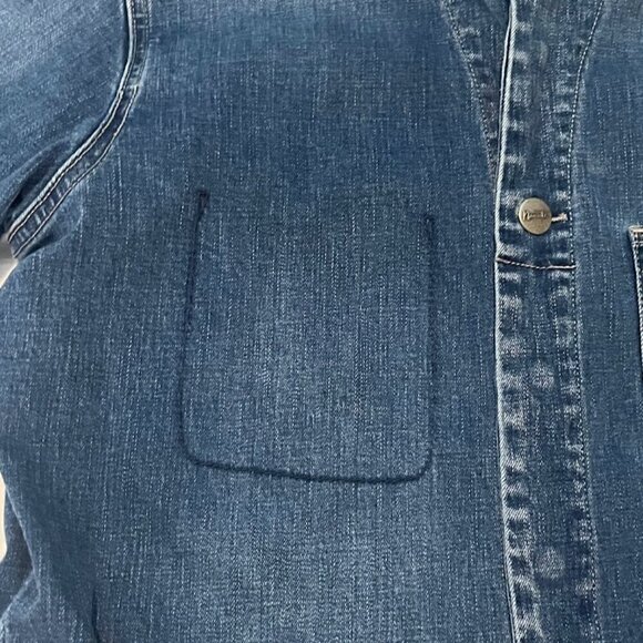 Nanette Lepore long sleeve Denim Romper shorts jumpsuit size M - Picture 5 of 8